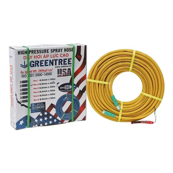 Dây Phun Xịt Rửa Greentree No.2 8.5mm x 50m Vàng