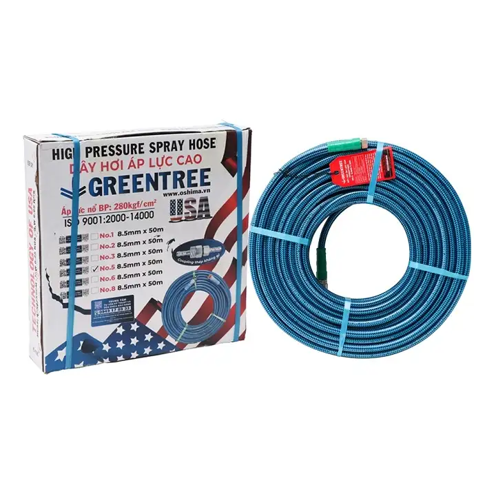 Dây Phun Xịt Rửa Greentree No.5 8.5mm x 50m Xanh dương