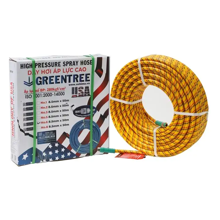 Dây Phun Xịt Rửa Greentree No.6 8.5mm x 50m Vàng